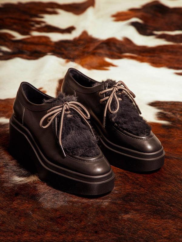 Clergerie NORTON Black & Faux Fur