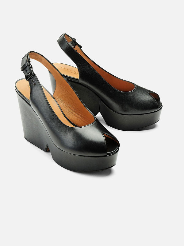 Clergerie WEDGES - DYLAN Wedges Lambskin Black