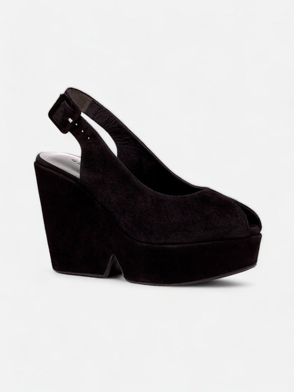 Clergerie WEDGES - DYLAN Wedges Suede Goatskin Black