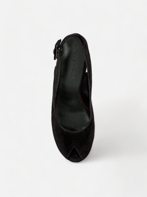 Clergerie WEDGES - DYLAN Wedges Suede Goatskin Black