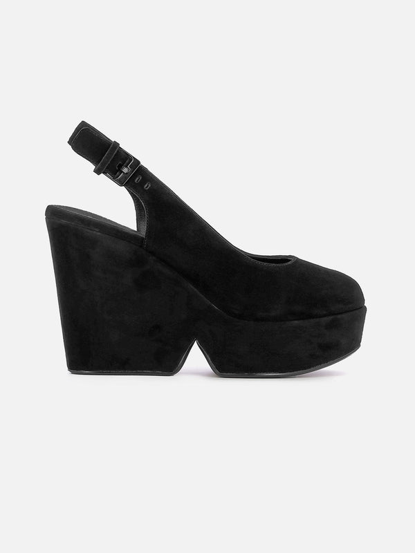 clergerie WEDGES - DYLAN wedges suede goatskin black