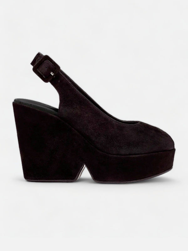 clergerie WEDGES - DYLAN wedges suede goatskin black