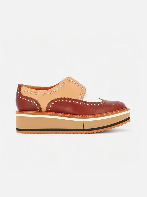clergerie DERBIES - BECKA derbies beige brown white calfskin