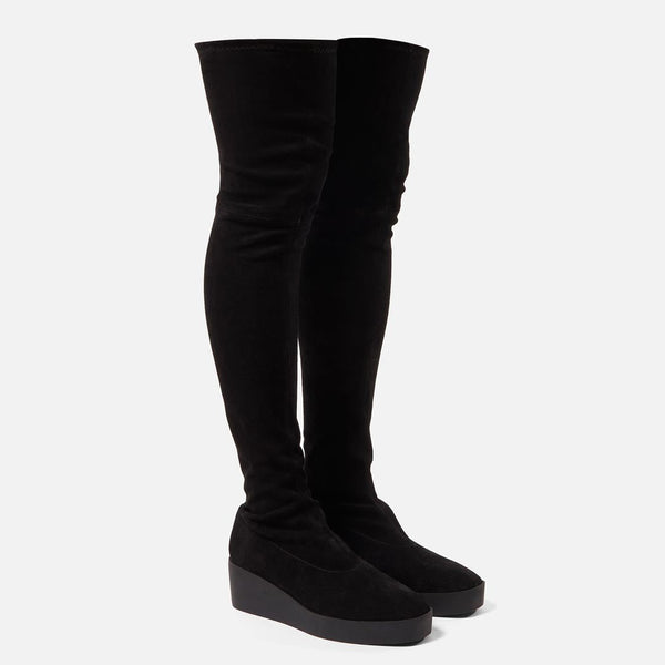 Clergerie HIGH BOOTS - LORNA High Boots Stretch Suede Lambskin Black
