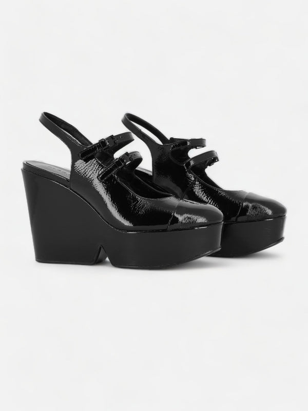 Clergerie WEDGES - BONITA Pumps Varnished Goatskin Black