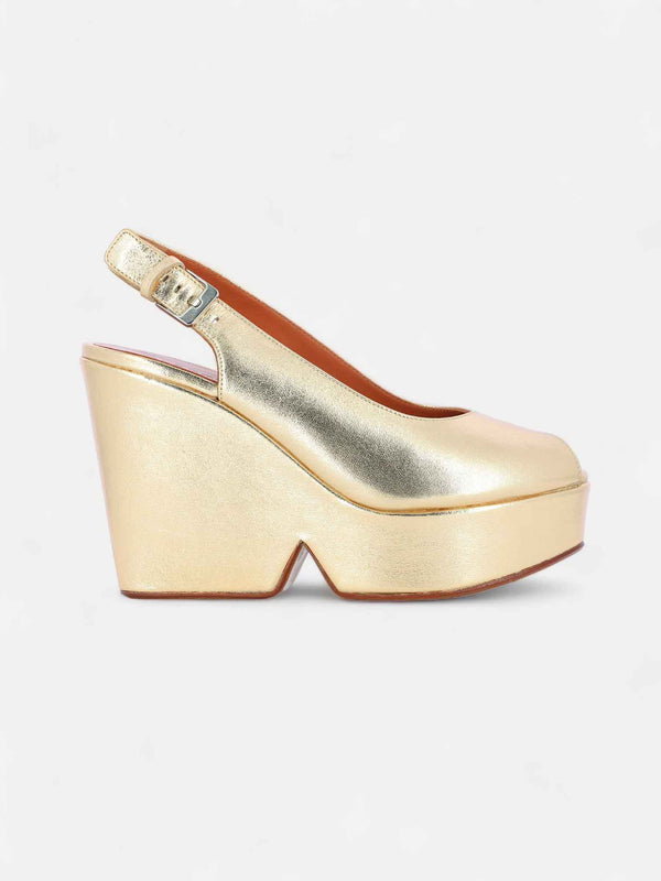 clergerie WEDGES - DYLAN wedges leather gold metallic