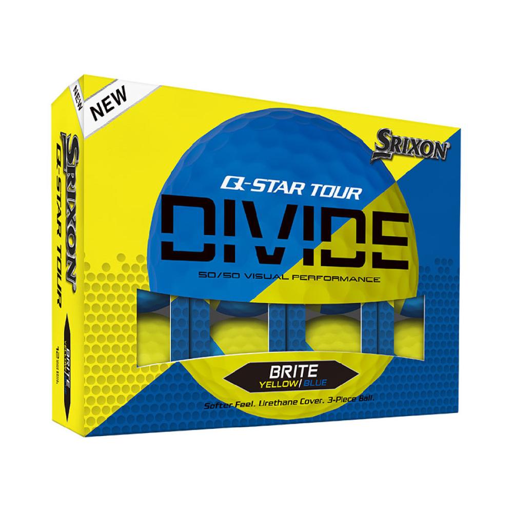 Cleveland Golf Q-STAR TOUR DIVIDE Golf Balls – BRITE Yellow/Blue