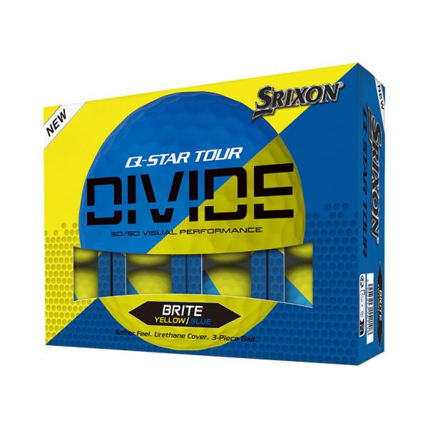 cleveland golf Q-STAR TOUR DIVIDE Golf Balls – BRITE Yellow/Blue