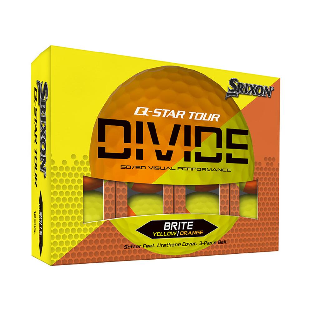 Cleveland Golf Q-STAR TOUR DIVIDE Golf Balls – BRITE Yellow/Orange