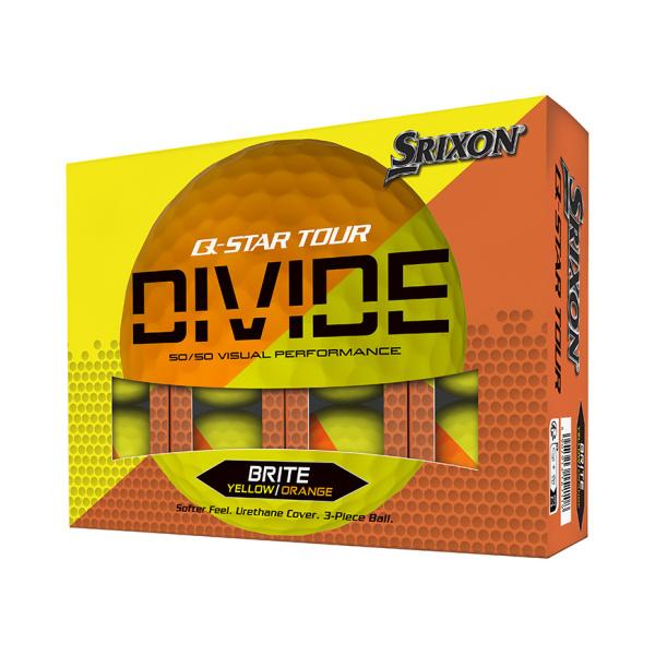 cleveland golf Q-STAR TOUR DIVIDE Golf Balls – BRITE Yellow/Orange