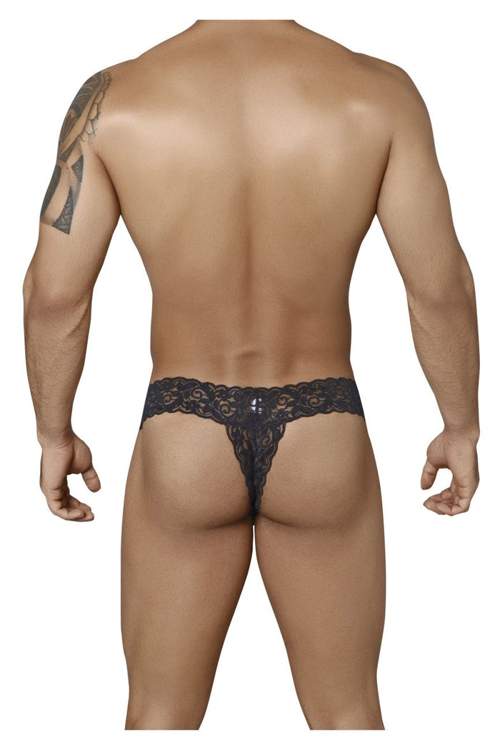 Clever Moda CandyMan 99315 Peek A Boo Thongs Color Black