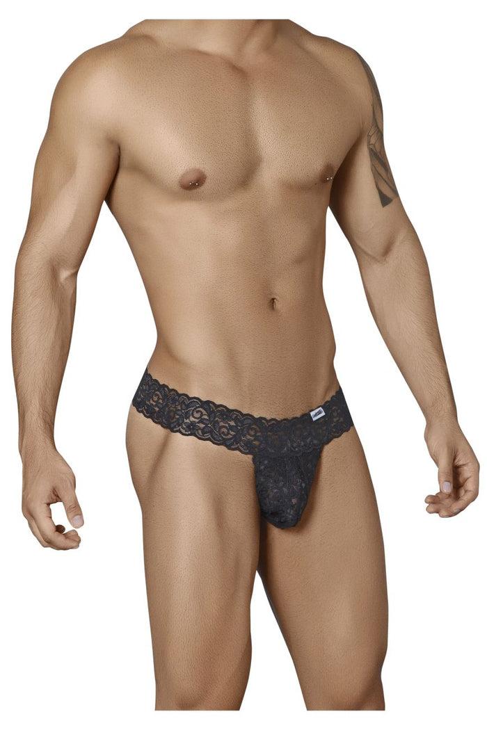 Clever Moda CandyMan 99315X Peek A Boo Lace Thongs Color Black