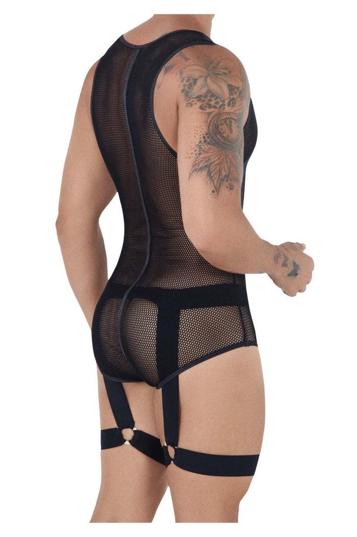 Clever Moda CandyMan 99529X Mesh Garter Bodysuit Color Black