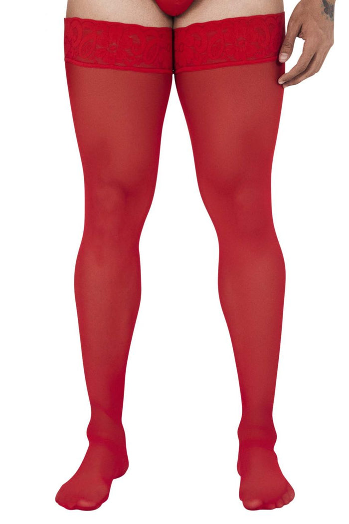 Clever Moda CandyMan 99533 Mesh Thigh Highs Color Red