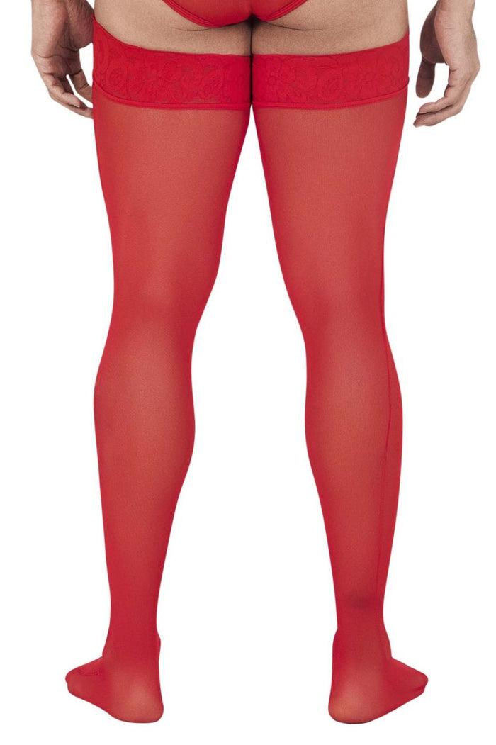 Clever Moda CandyMan 99533 Mesh Thigh Highs Color Red