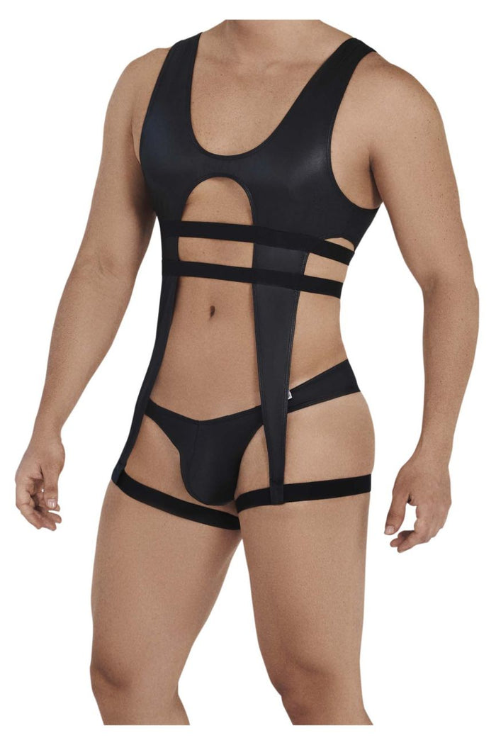 Clever Moda CandyMan 99541X Gladiator Bodysuit Color Black