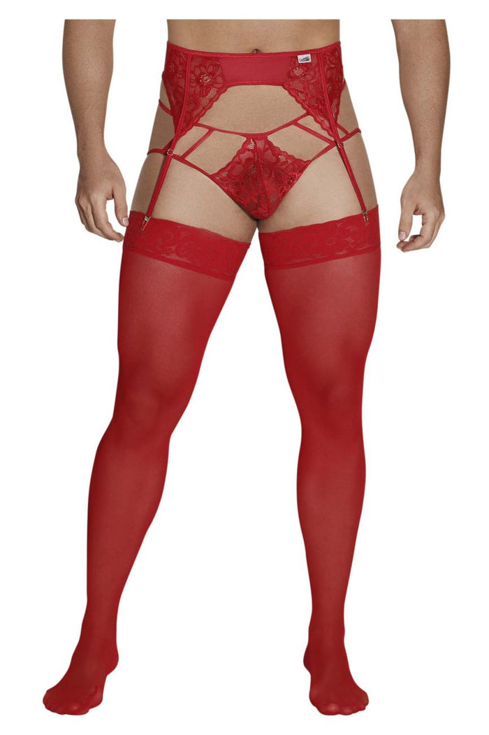 Clever Moda CandyMan 99550 Lace Garter-Jockstrap Outfit Color Red
