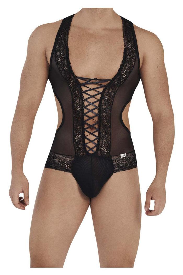 Clever Moda CandyMan 99557X Mesh-Lace Bodysuit Color Black