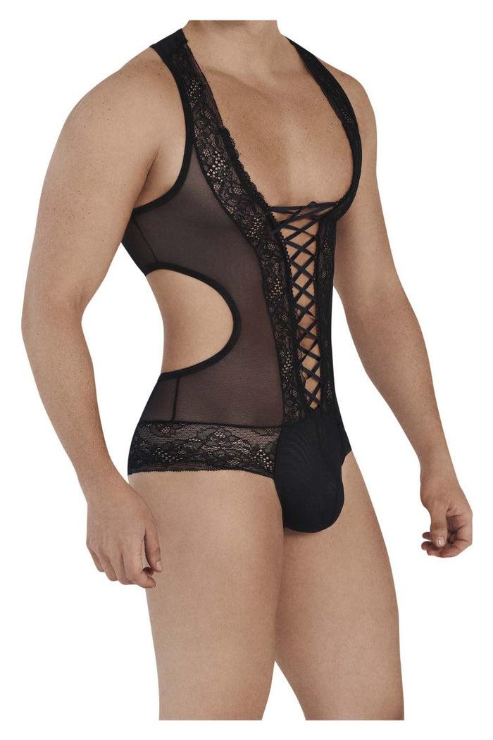 Clever Moda CandyMan 99557X Mesh-Lace Bodysuit Color Black