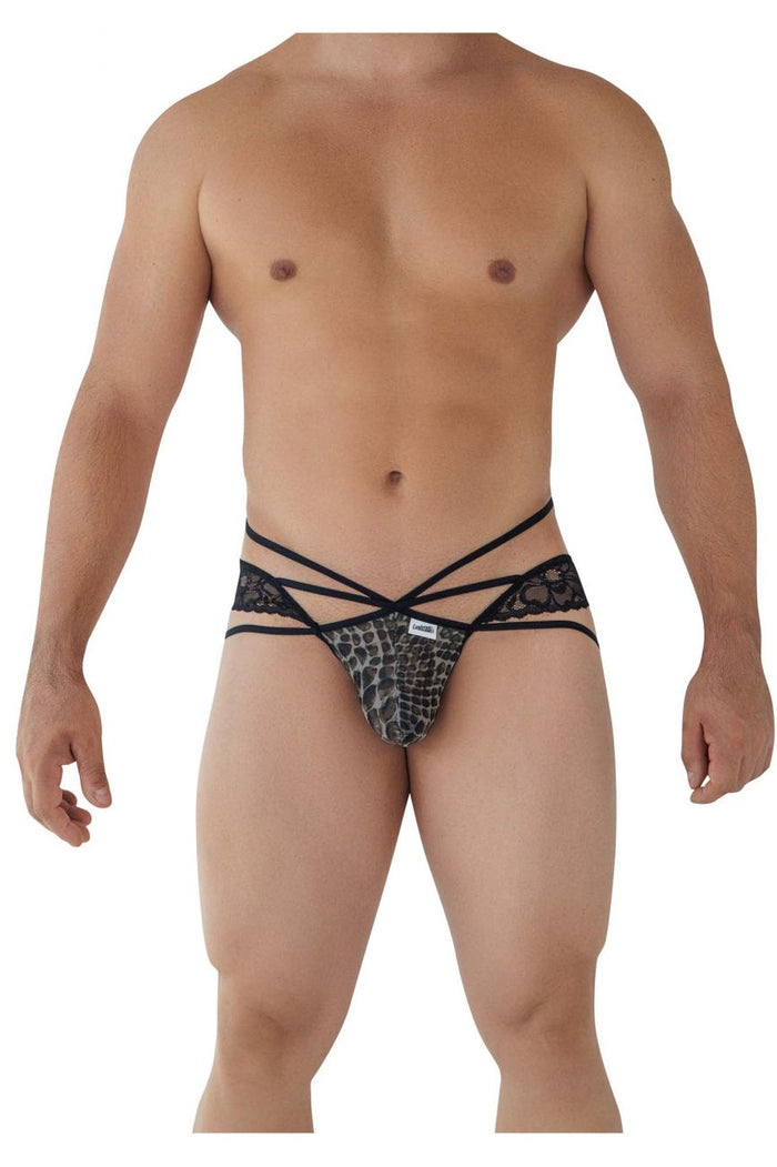 Clever Moda CandyMan 99578 Mesh-Lace Bikini Color Snake Print
