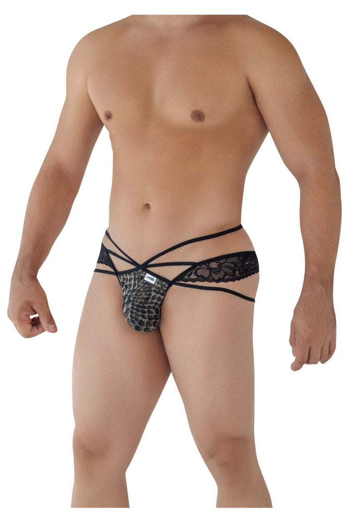 Clever Moda CandyMan 99578 Mesh-Lace Bikini Color Snake Print