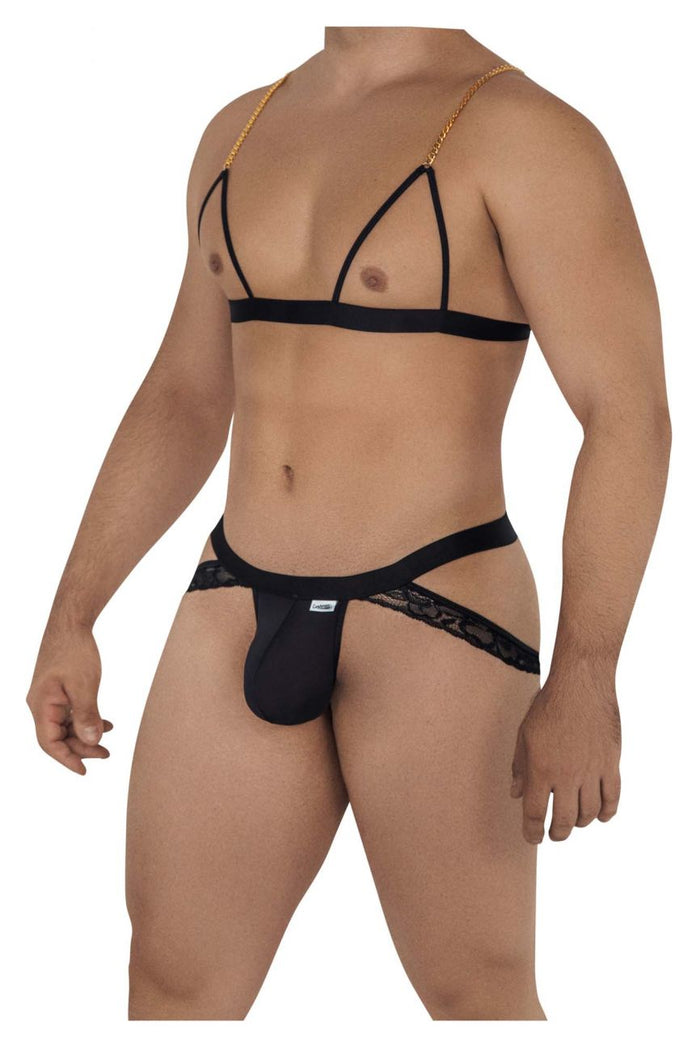 Clever Moda CandyMan 99582 Harness-Jockstrap Outfit Color Black