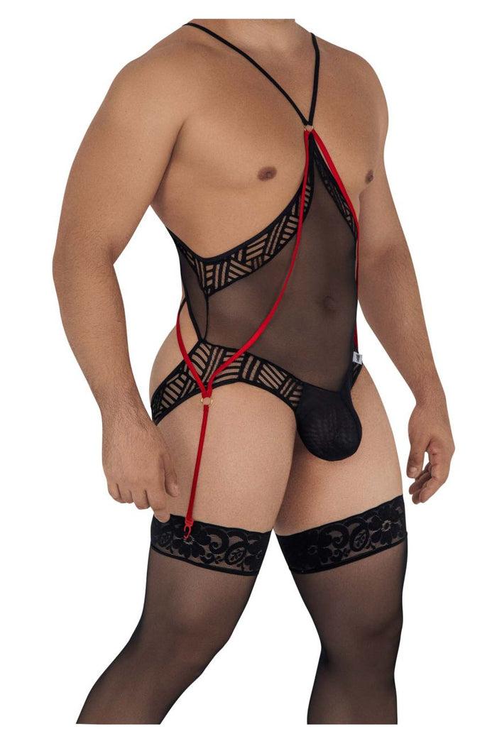 Clever Moda CandyMan 99585X Mesh-Lace Bodysuit Color Black