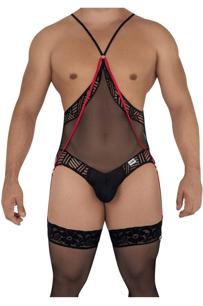 Clever Moda CandyMan 99585X Mesh-Lace Bodysuit Color Black