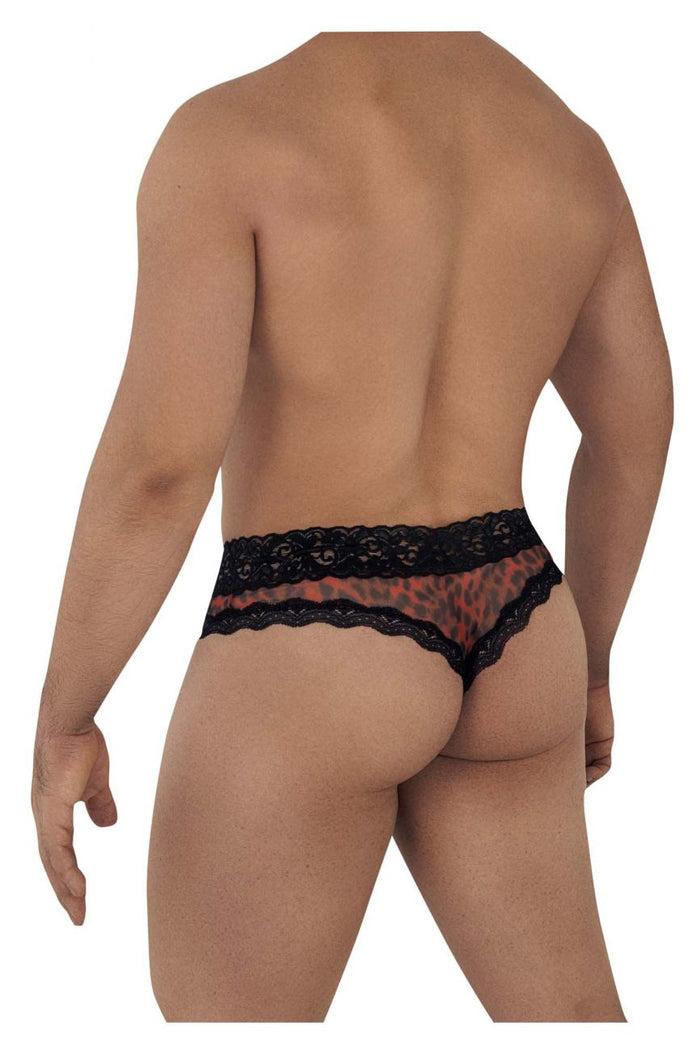 Clever Moda CandyMan 99596 Mesh-Lace Thongs Color Leopard Print
