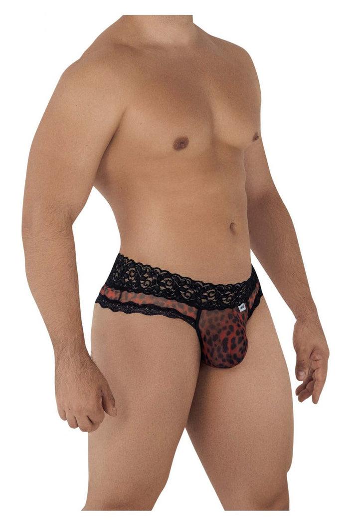 Clever Moda CandyMan 99596 Mesh-Lace Thongs Color Leopard Print