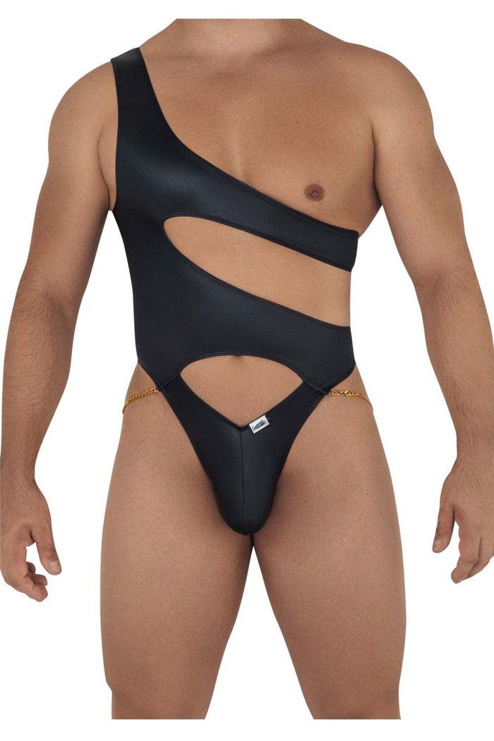 Clever Moda CandyMan 99597X One Shoulder Bodysuit Color Black