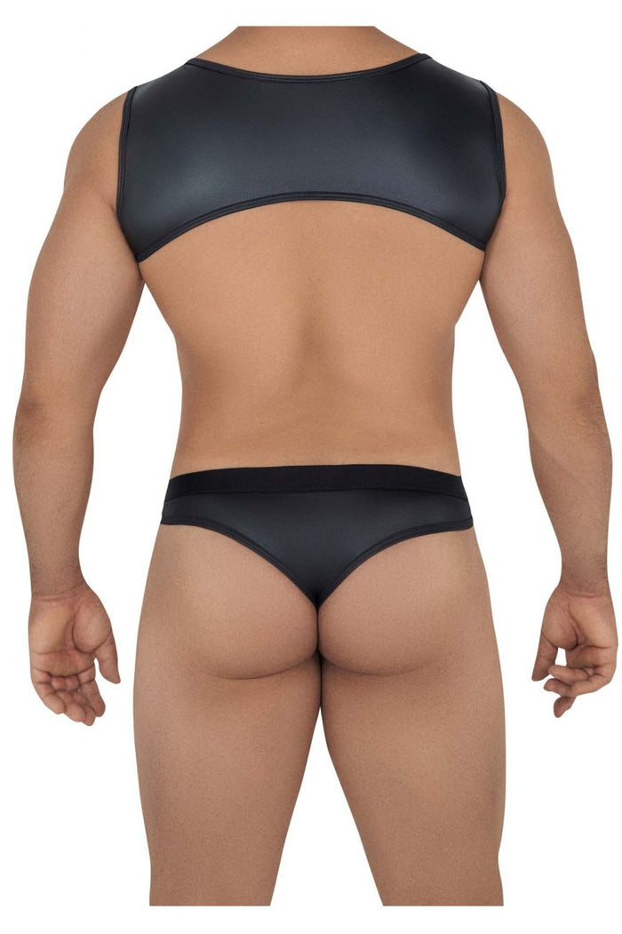 Clever Moda CandyMan 99612 Harness Thong Outfit Color Black
