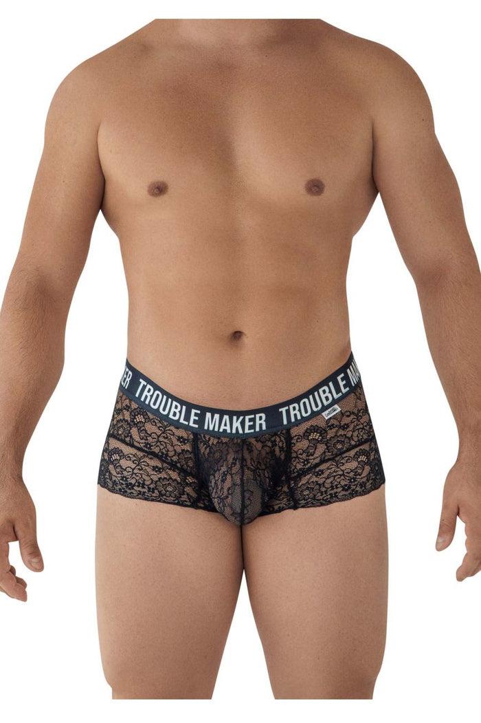 Clever Moda CandyMan 99616X Trouble Maker Lace Trunks Color Black