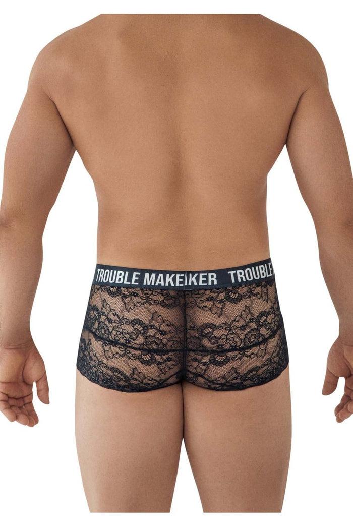 Clever Moda CandyMan 99616X Trouble Maker Lace Trunks Color Black