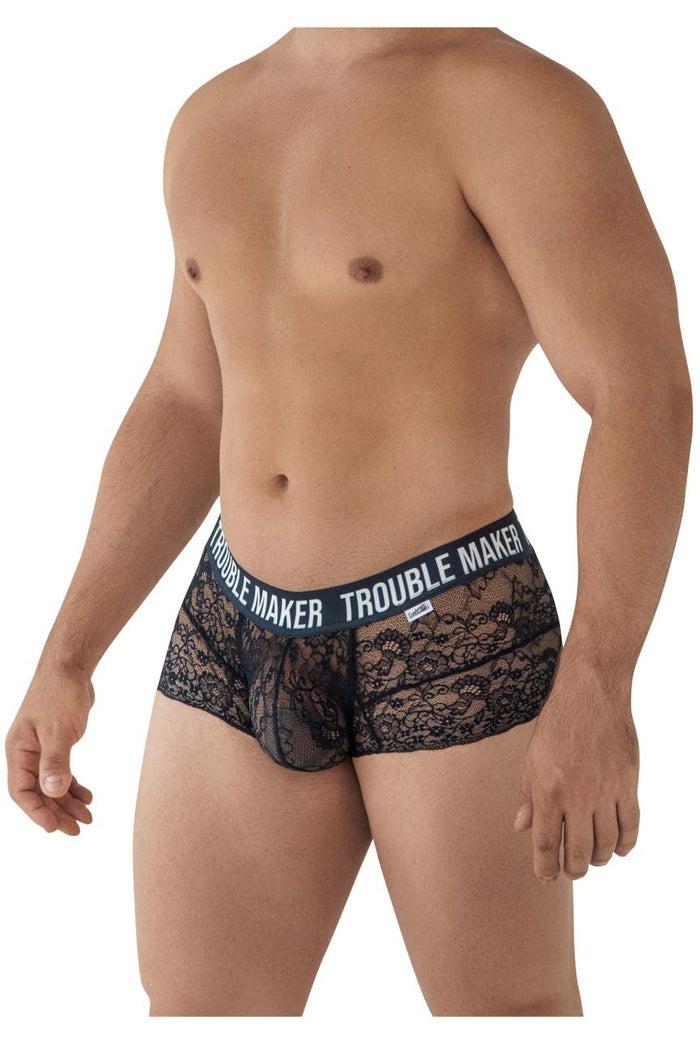 Clever Moda CandyMan 99616X Trouble Maker Lace Trunks Color Black