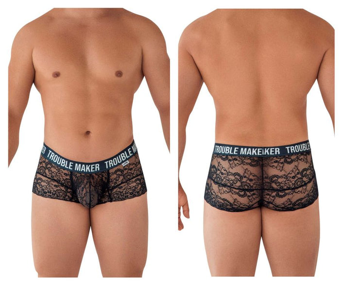 clever moda CandyMan 99616X Trouble Maker Lace Trunks Color Black