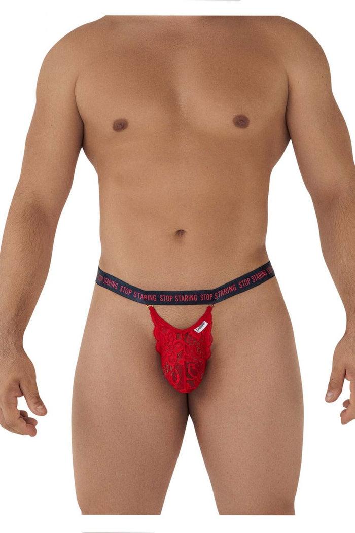 Clever Moda CandyMan 99619 Stop Staring Lace Jockstrap Color Red