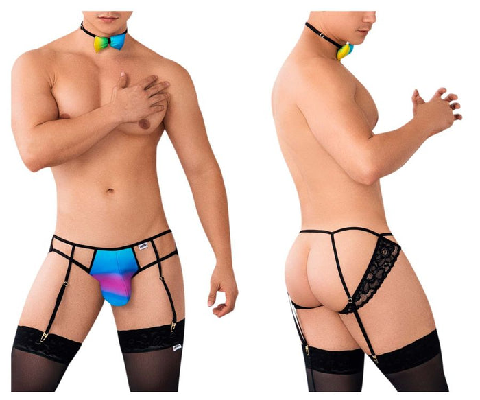clever moda CandyMan 99630 Garter Jockstrap Color Rainbow
