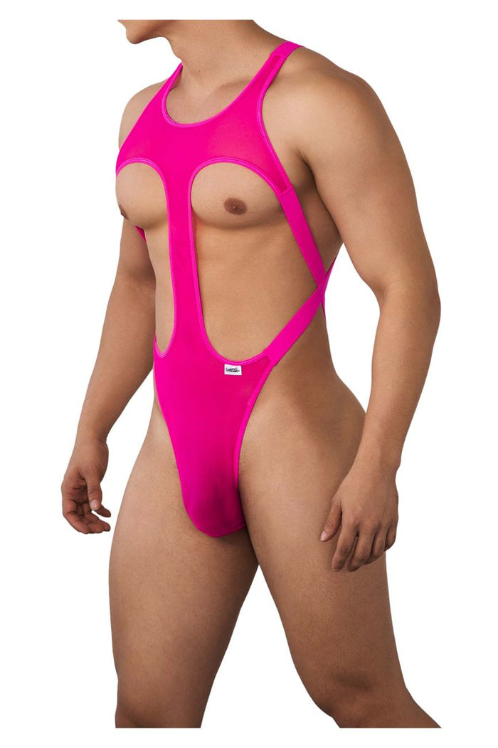 Clever Moda CandyMan 99643X Mesh Bodysuit Color Hot Pink