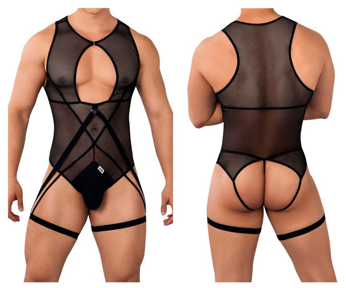 clever moda CandyMan 99650 Mesh Bodysuit Color Black