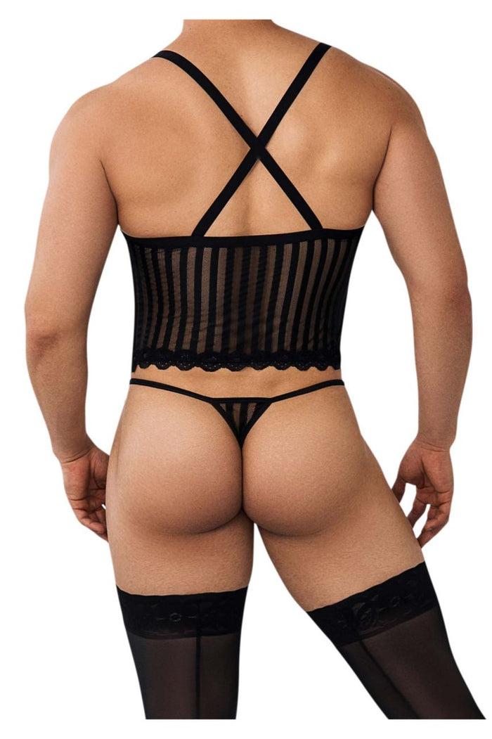 Clever Moda CandyMan 99654 Mesh Two Piece Set Color Black