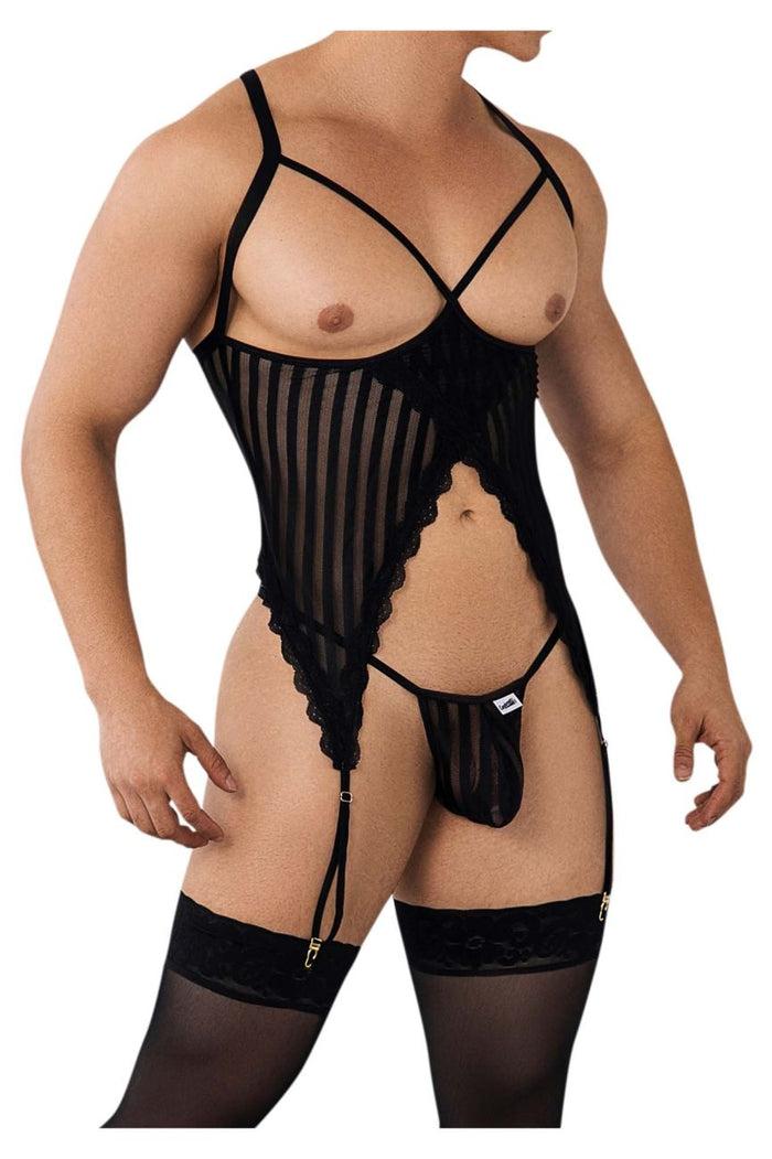 Clever Moda CandyMan 99654 Mesh Two Piece Set Color Black