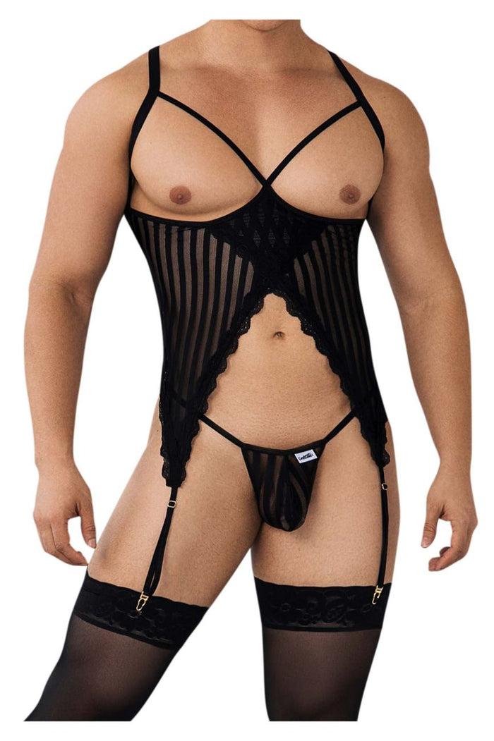 Clever Moda CandyMan 99654 Mesh Two Piece Set Color Black