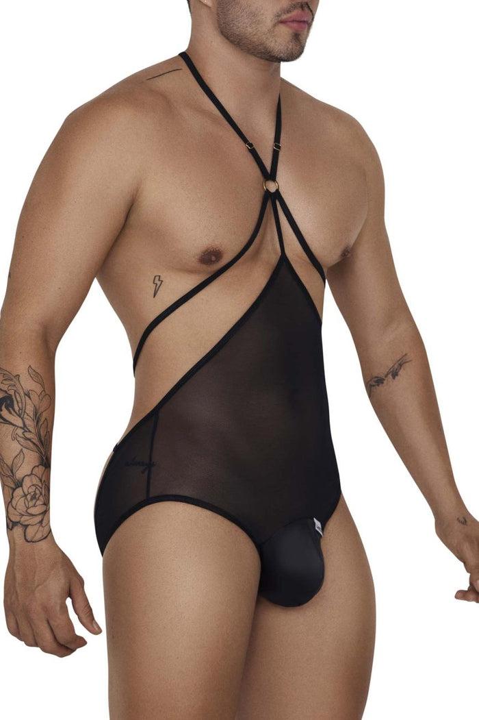 Clever Moda CandyMan 99662X Tulle Bodysuit Color Black