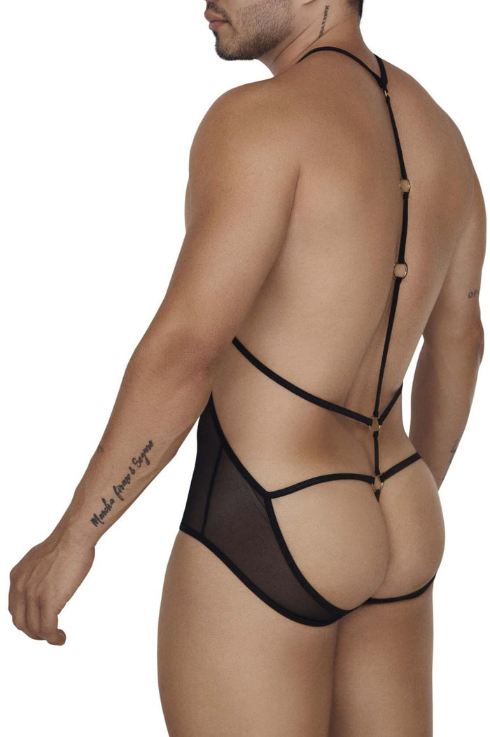 Clever Moda CandyMan 99662X Tulle Bodysuit Color Black