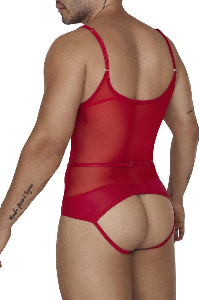Clever Moda CandyMan 99670 Harness Bodysuit Color Red