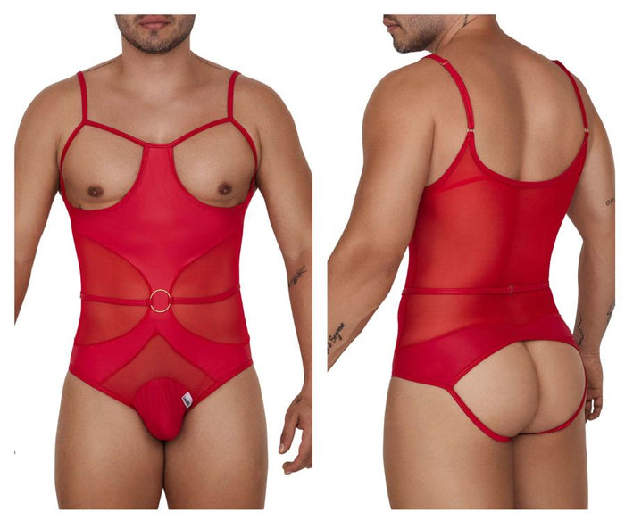 clever moda CandyMan 99670X Harness Bodysuit Color Red