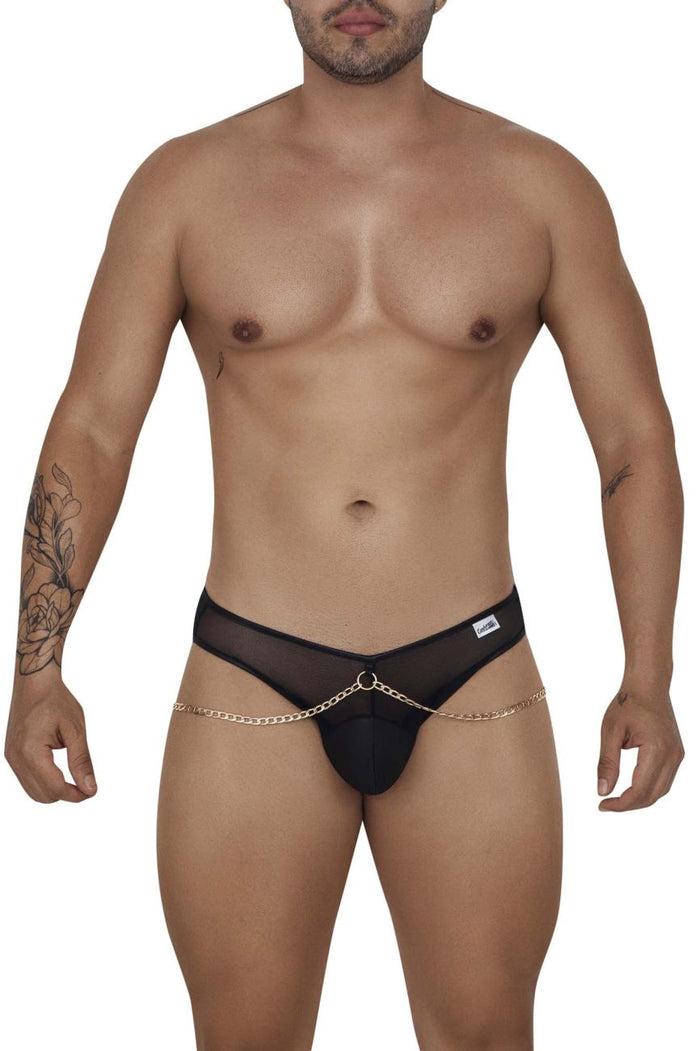 Clever Moda CandyMan 99672X Chain Jock Briefs Color Black