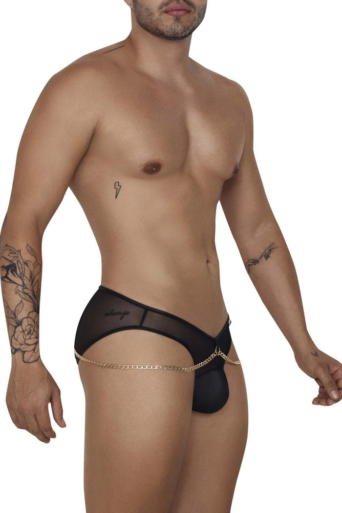 Clever Moda CandyMan 99672X Chain Jock Briefs Color Black