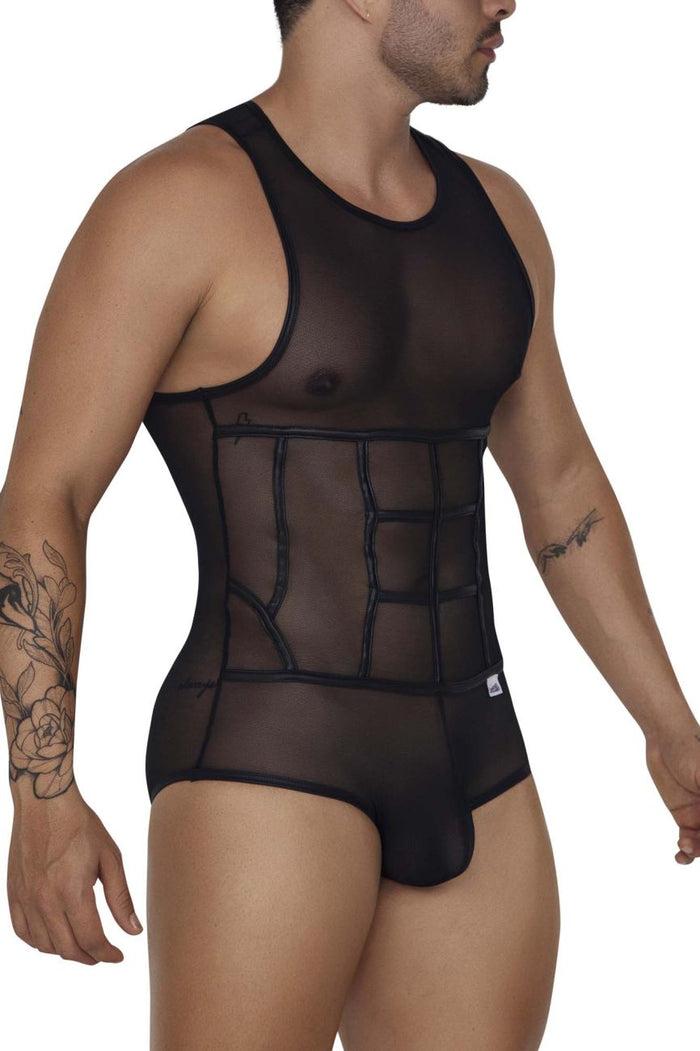 Clever Moda CandyMan 99683X Tulle Bodysuit Color Black